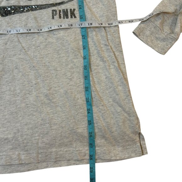 Y2K Sporty Soft Glitter Glam Victoria’s Secret PINK Bling Campus Pullover Hoodie - Picture 9 of 10